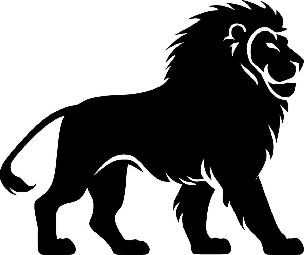 Lion, Minimalist and Simple Silhouette - Vector illustration