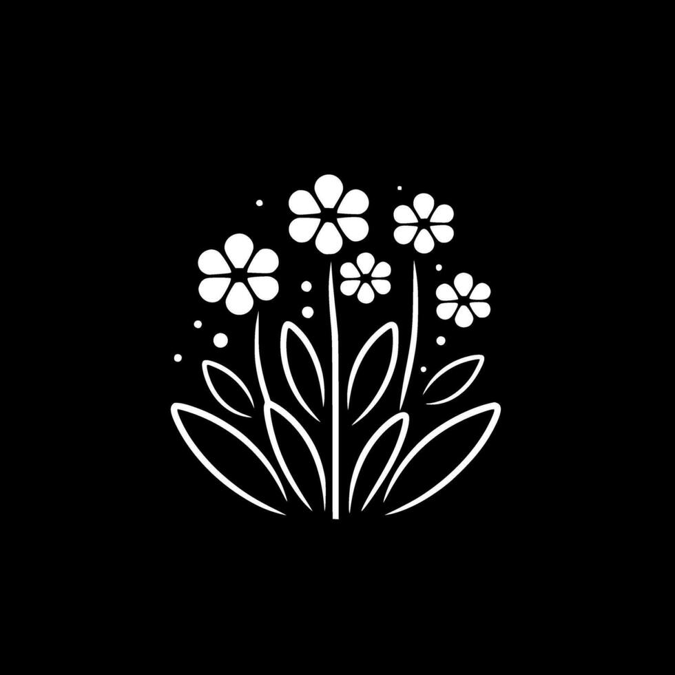 Flowers, Minimalist and Simple Silhouette - Vector illustration