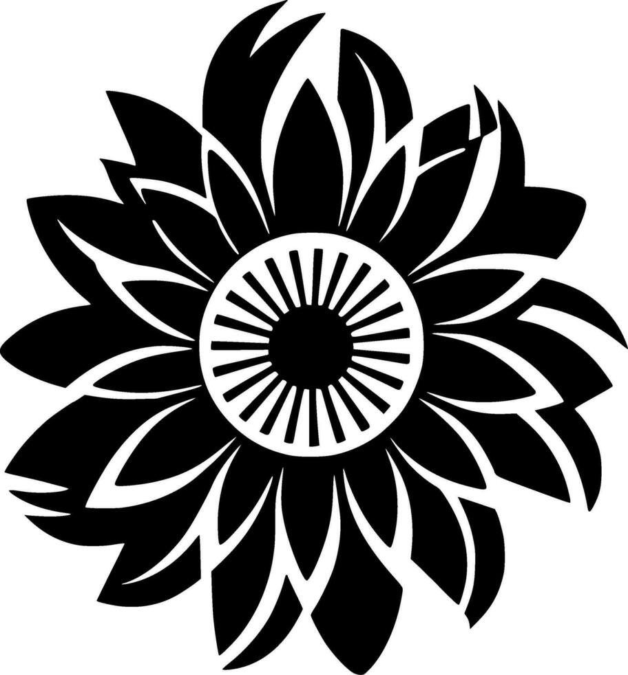 Flower - Black and White Isolated Icon - Vector illustration 33264689