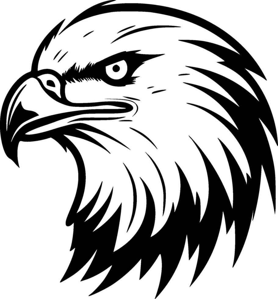 Eagle - Black and White Isolated Icon - Vector illustration