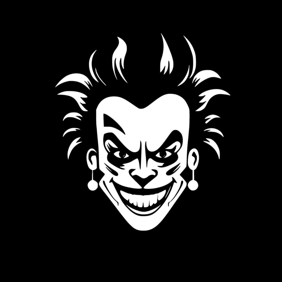 Clown - Black and White Isolated Icon - Vector illustration