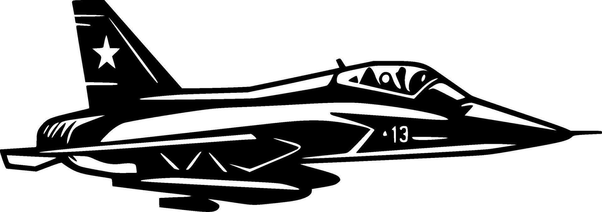 Fighter Jet - Minimalist and Flat Logo - Vector illustration