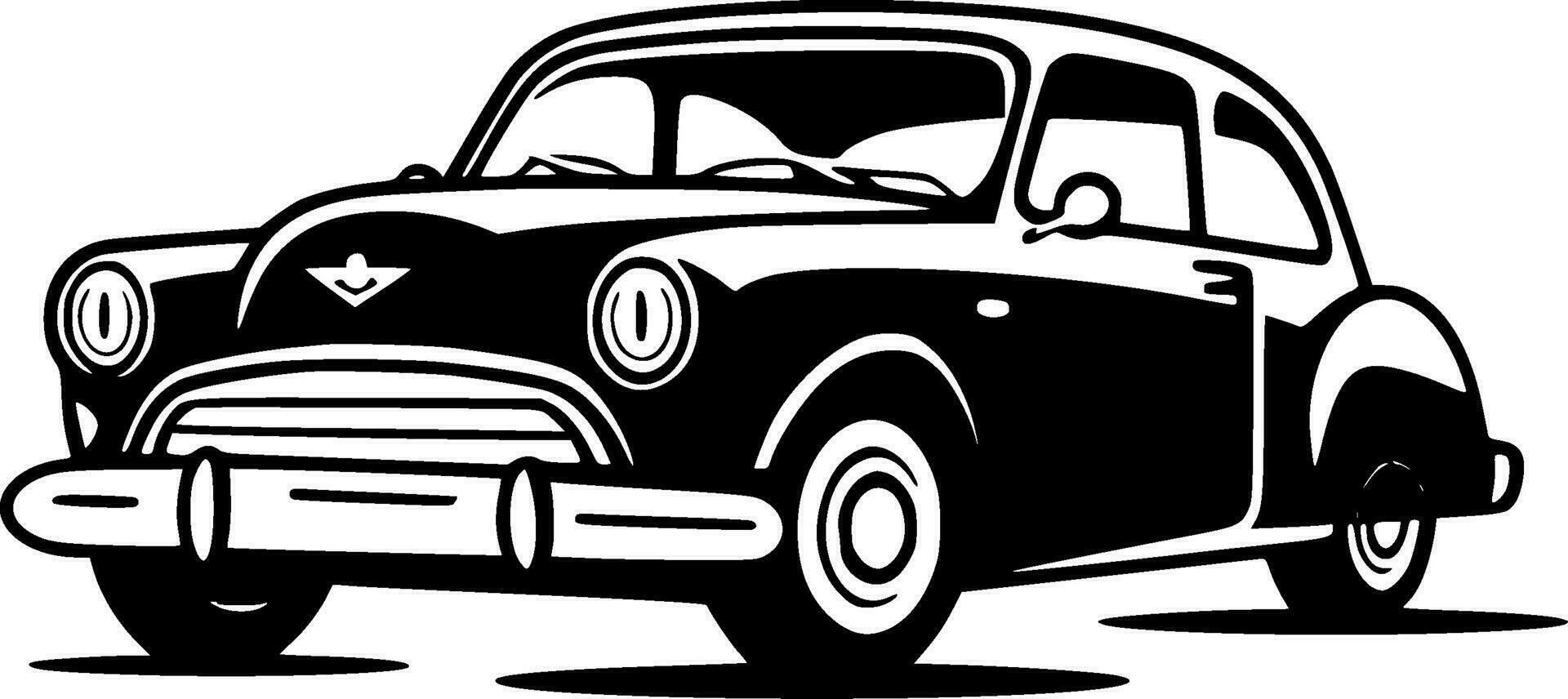 Car, Black and White Vector illustration