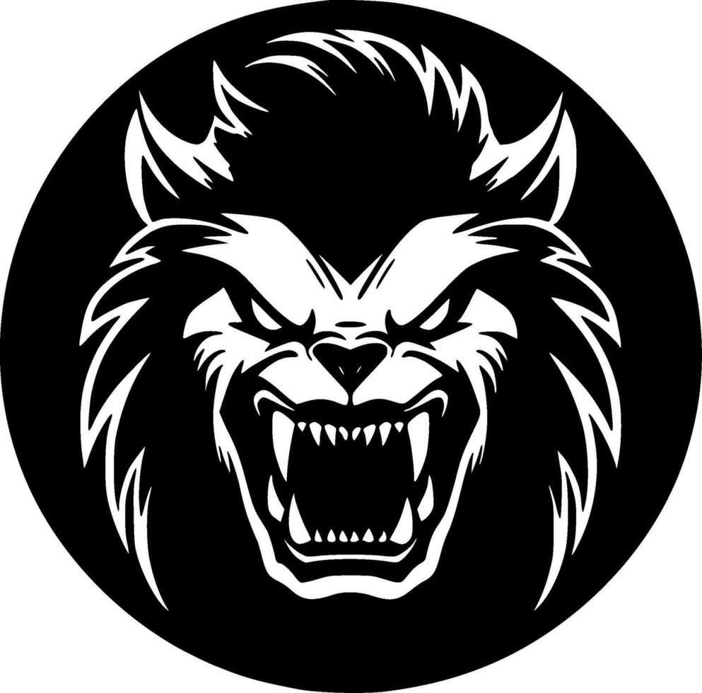 bestia - negro y blanco aislado icono - vector ilustración