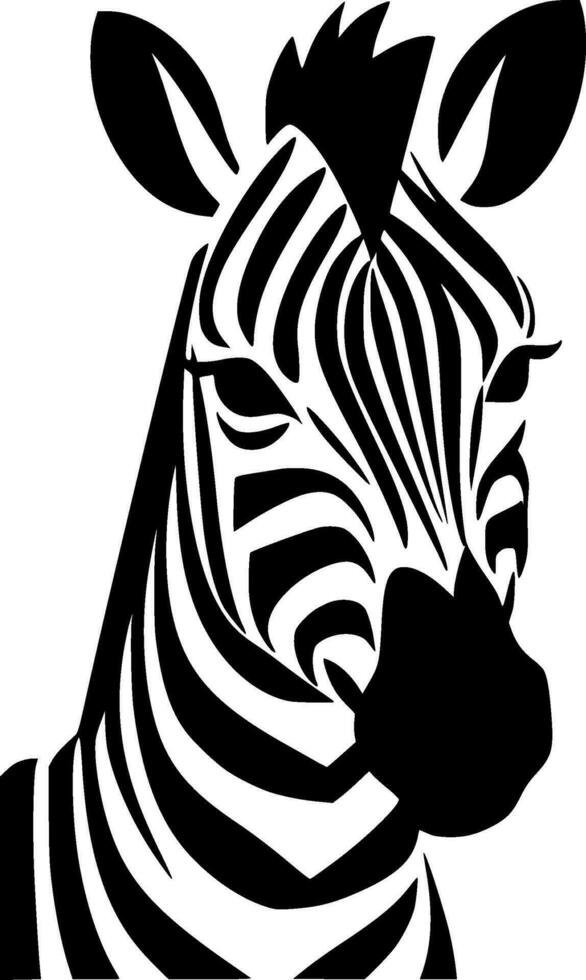 Zebra, Black and White Vector illustration