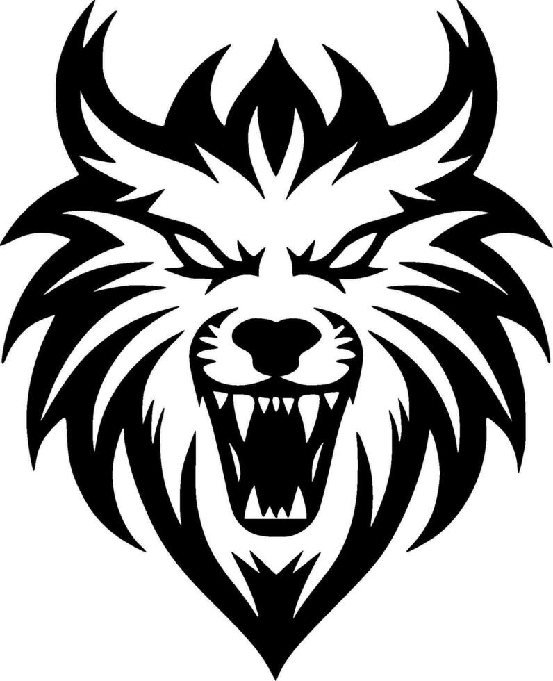 Wolf - Black and White Isolated Icon - Vector illustration