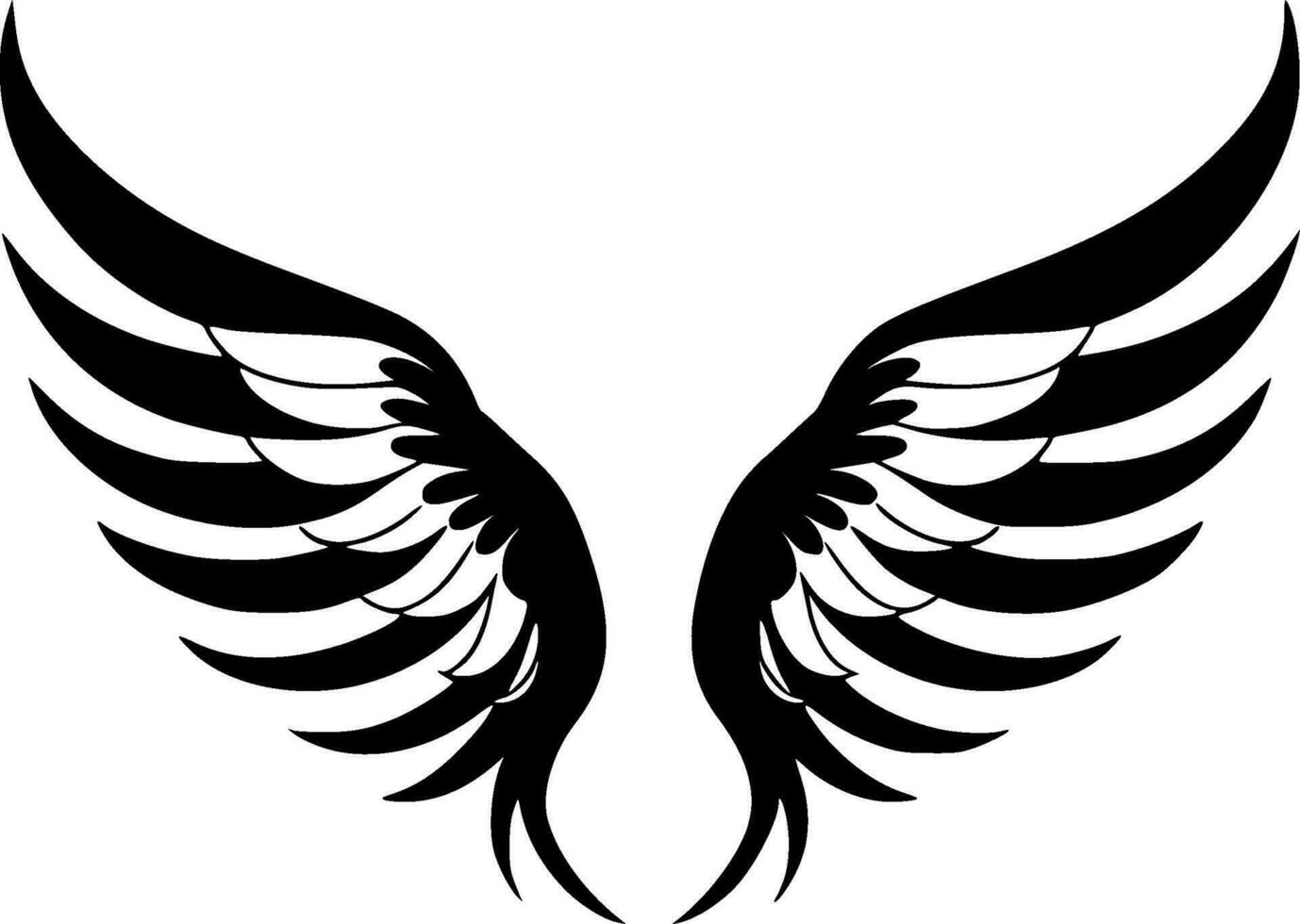 Angel Wings - Black and White Isolated Icon - Vector illustration