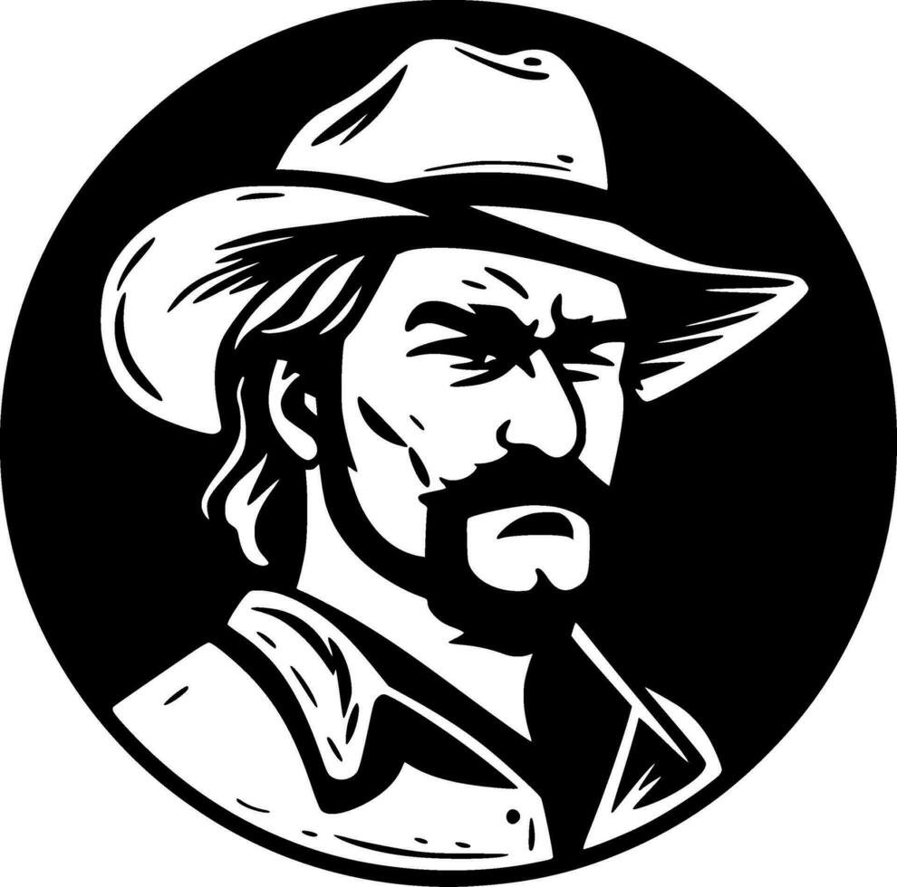 Western, Black and White Vector illustration