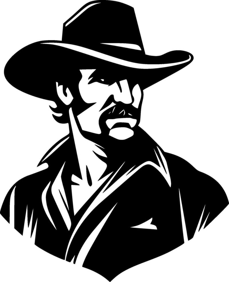 Western - Black and White Isolated Icon - Vector illustration