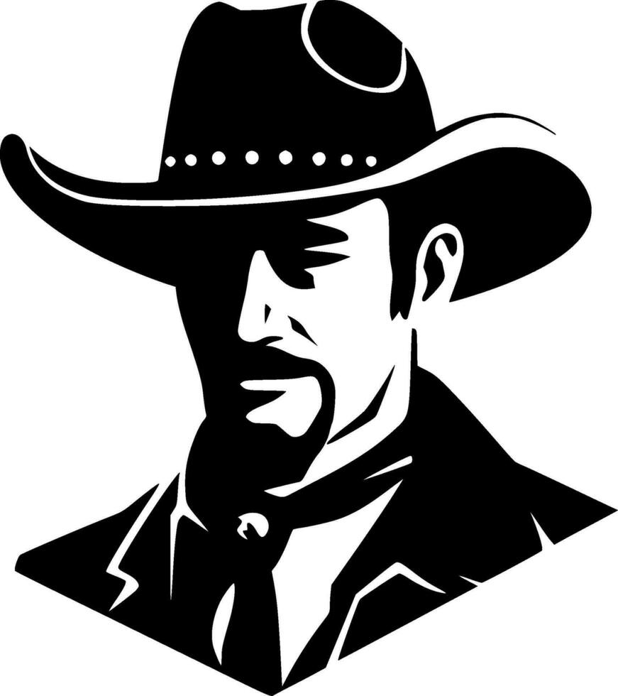 Western, Black and White Vector illustration