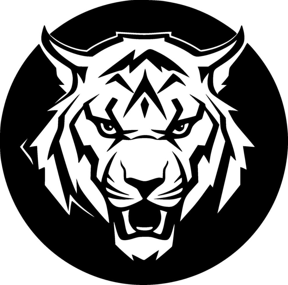 Tigre - minimalista y plano logo - vector ilustración