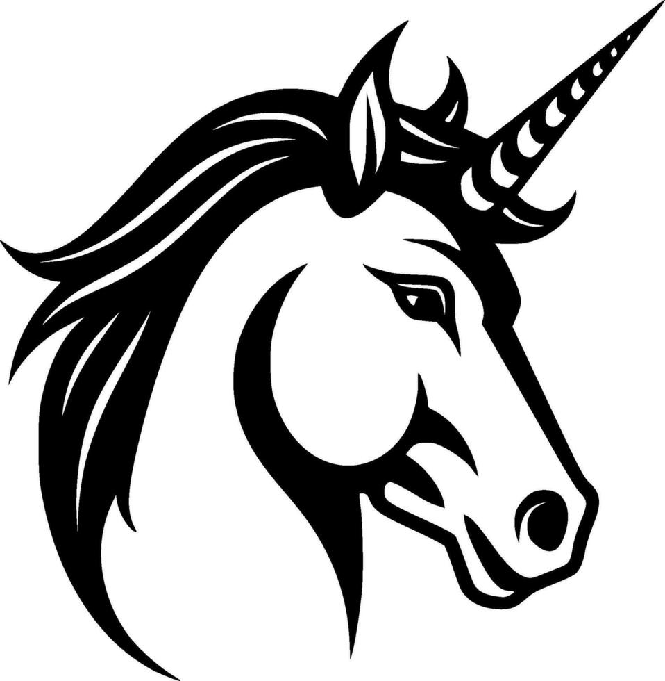 unicornio - minimalista y plano logo - vector ilustración