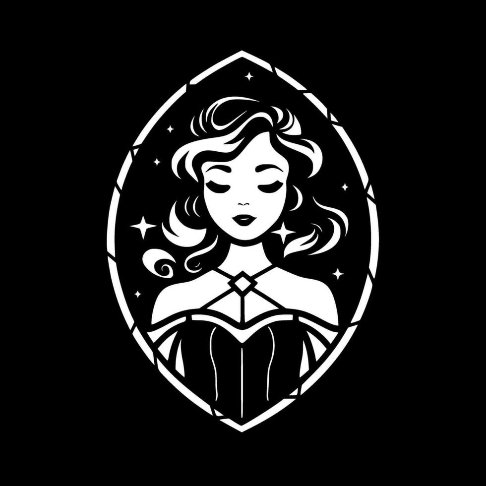 Stained Glass, Black and White Vector illustration