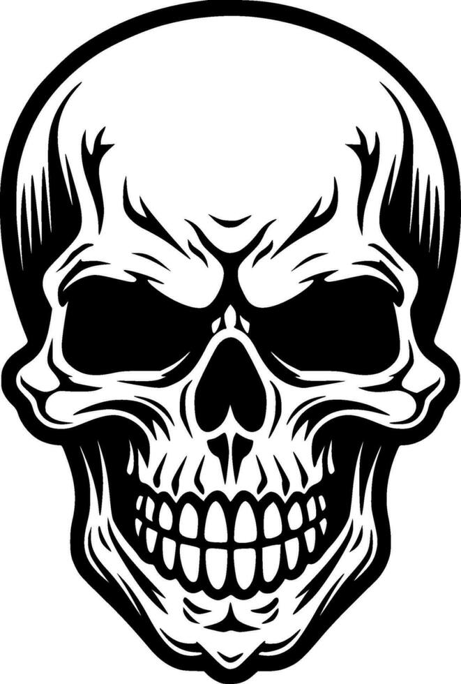 Skull - Black and White Isolated Icon - Vector illustration