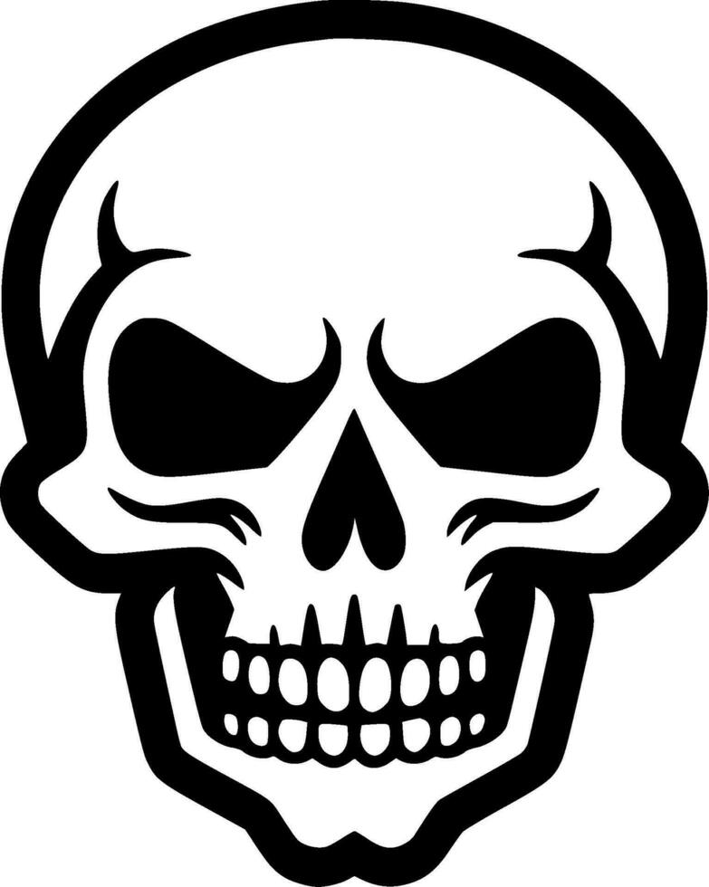 Skull, Black and White Vector illustration