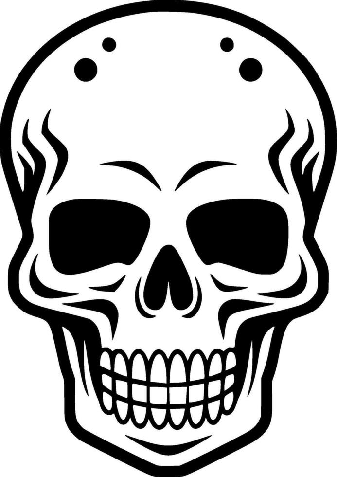 Skull, Black and White Vector illustration