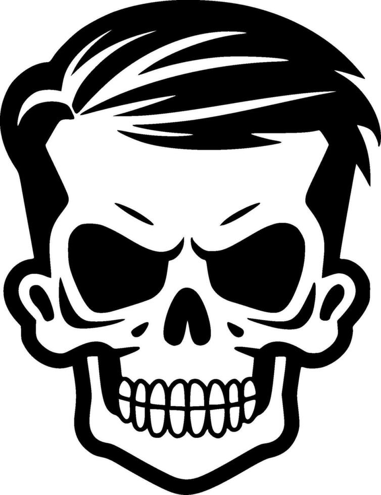 Skull, Black and White Vector illustration