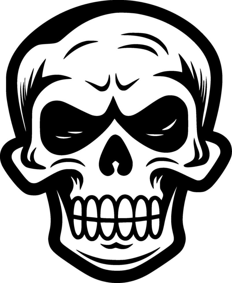 Skull, Black and White Vector illustration