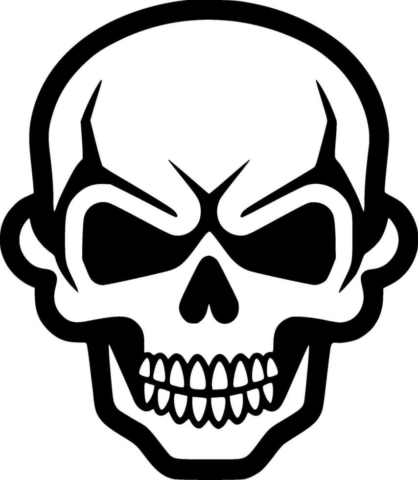 Skull, Black and White Vector illustration
