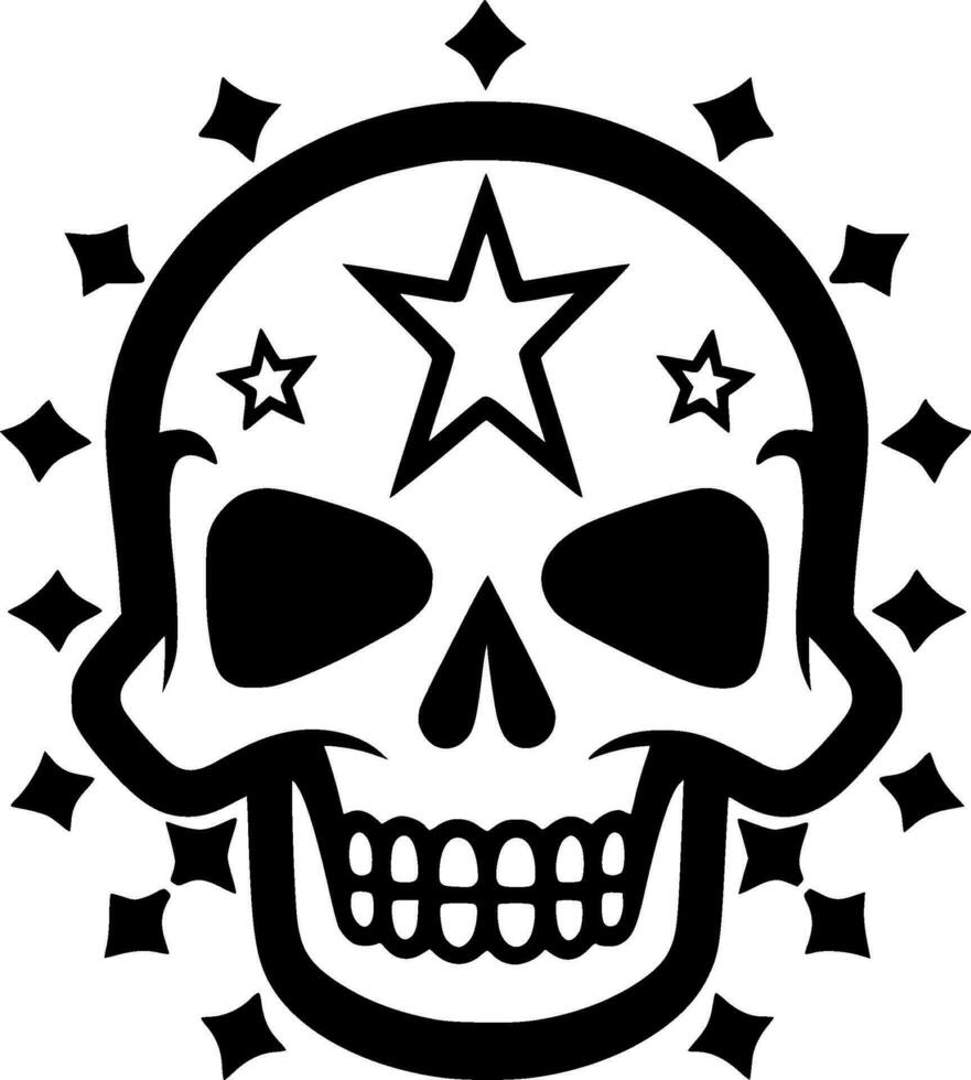 Skull - Black and White Isolated Icon - Vector illustration