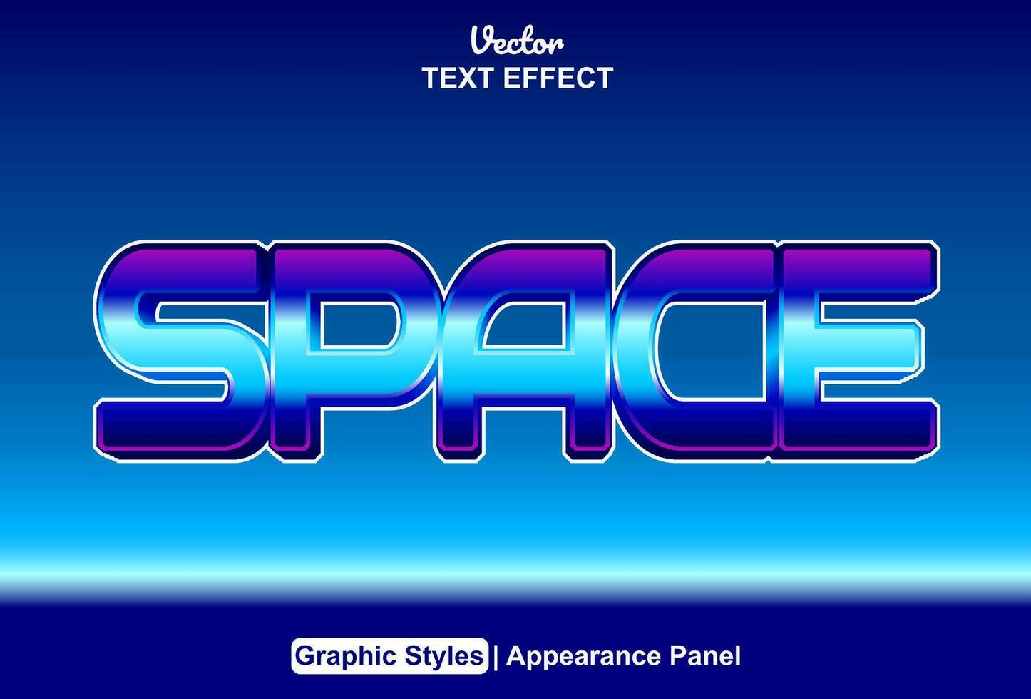 space text effect in a futuristic blue style and can be edited vector