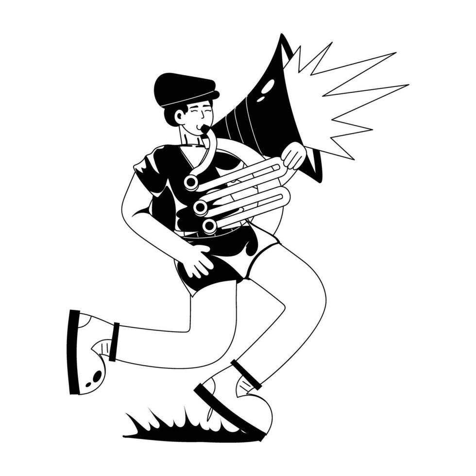 Trendy Hornist Concepts vector