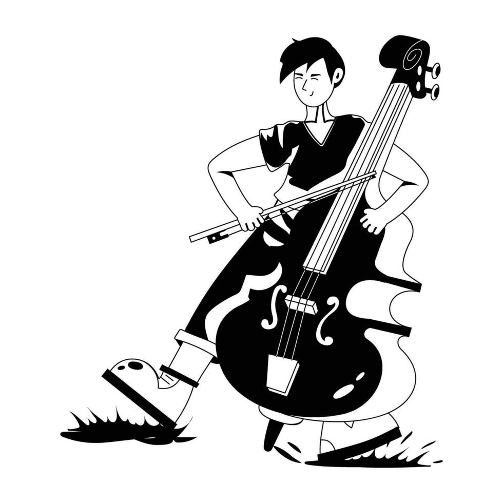 conceptos de violinista de moda vector