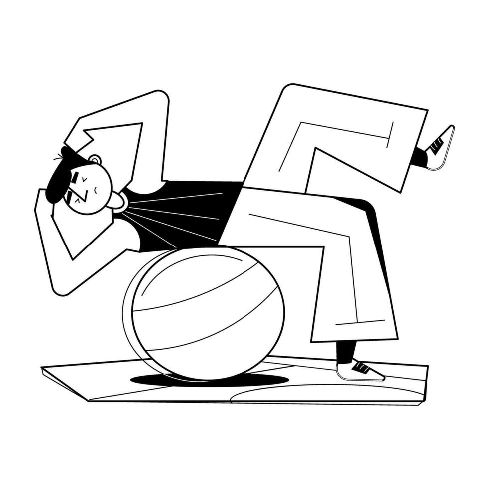 Trendy Ball Workout vector