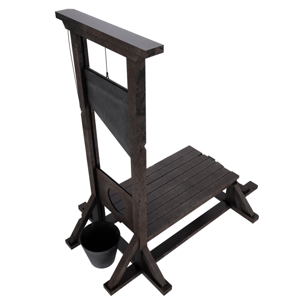 a wooden chair with a bucket on top png