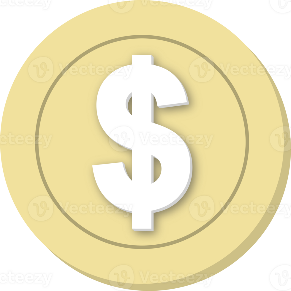 dollar icon 3D render illustration. png
