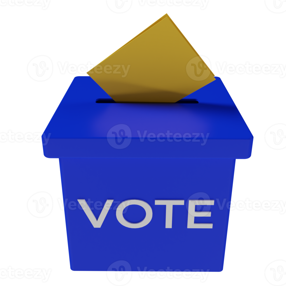 3d render illustration of voting box png