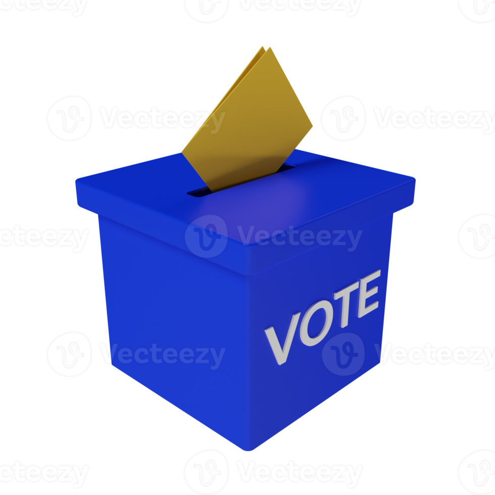 3d render illustration of voting box png