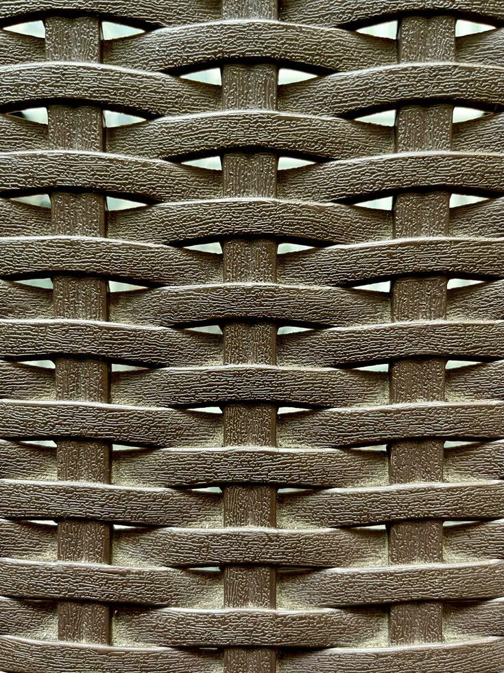 Close up brown plastic chair texture isolated on vertical image ratio template. photo