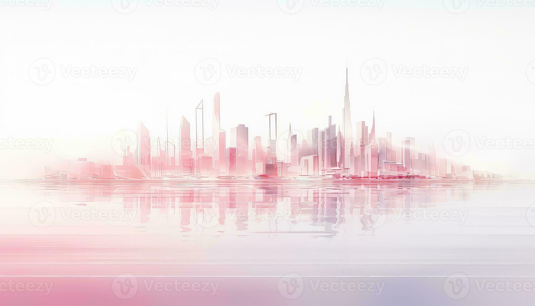 Floating in the Air Ethereal Nature and 3D Pastel Skyline AI generated photo