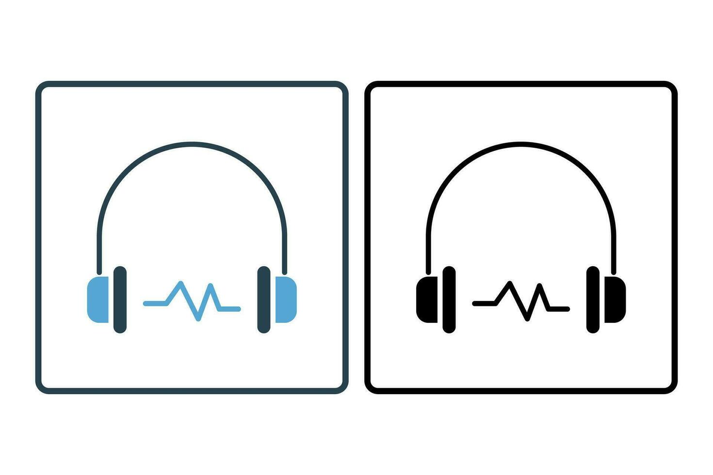 headphone icon. icon related to device, computer technology. solid icon style. simple vector design editable