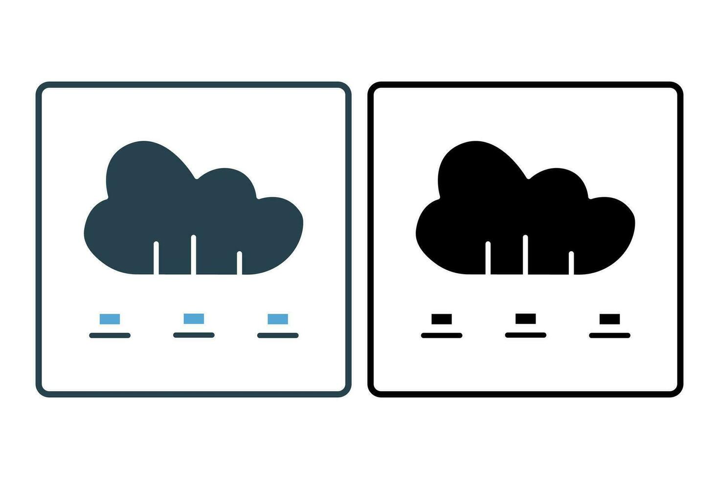 cloud computing icon. icon related to device, computer technology. solid icon style. simple vector design editable