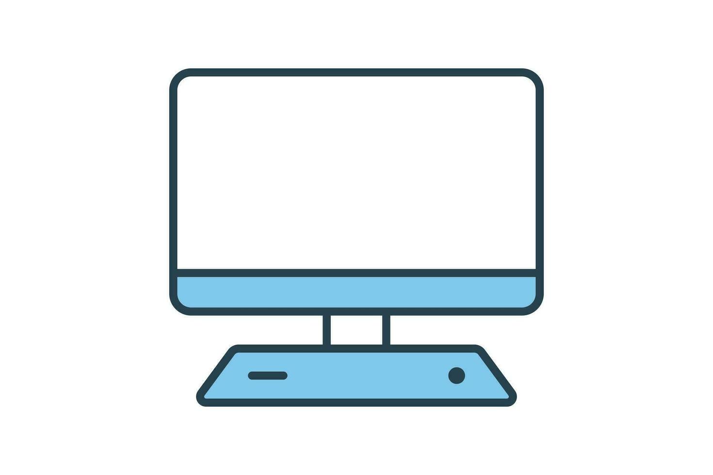 monitor display icon. icon related to device, computer technology. Flat line icon style. Simple vector design editable