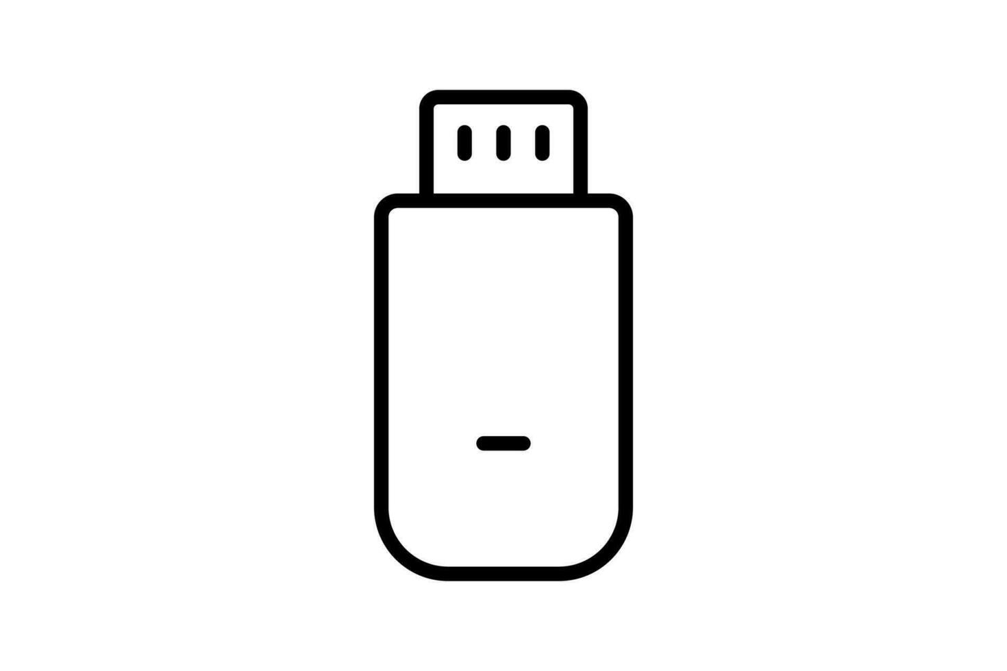 usb icon. icon related to device, computer technology. line icon style. simple vector design editable
