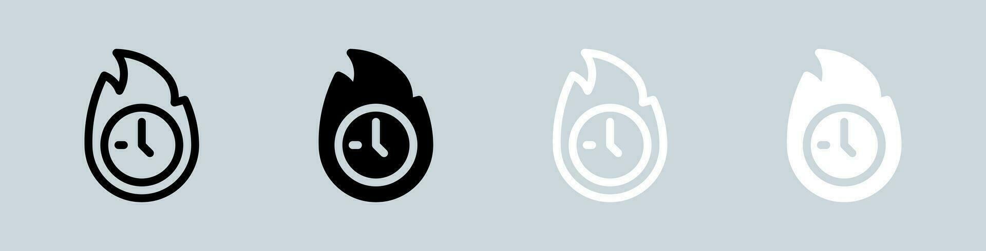 limitado icono conjunto en negro y blanco. hora señales vector ilustración.