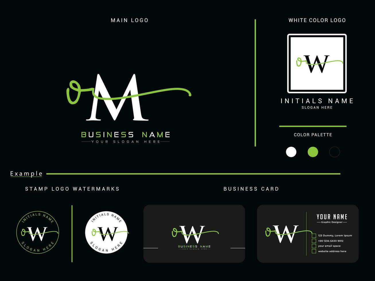 Modern Om Logo Image, Luxury OM Initial Signature Circle Logo Branding vector