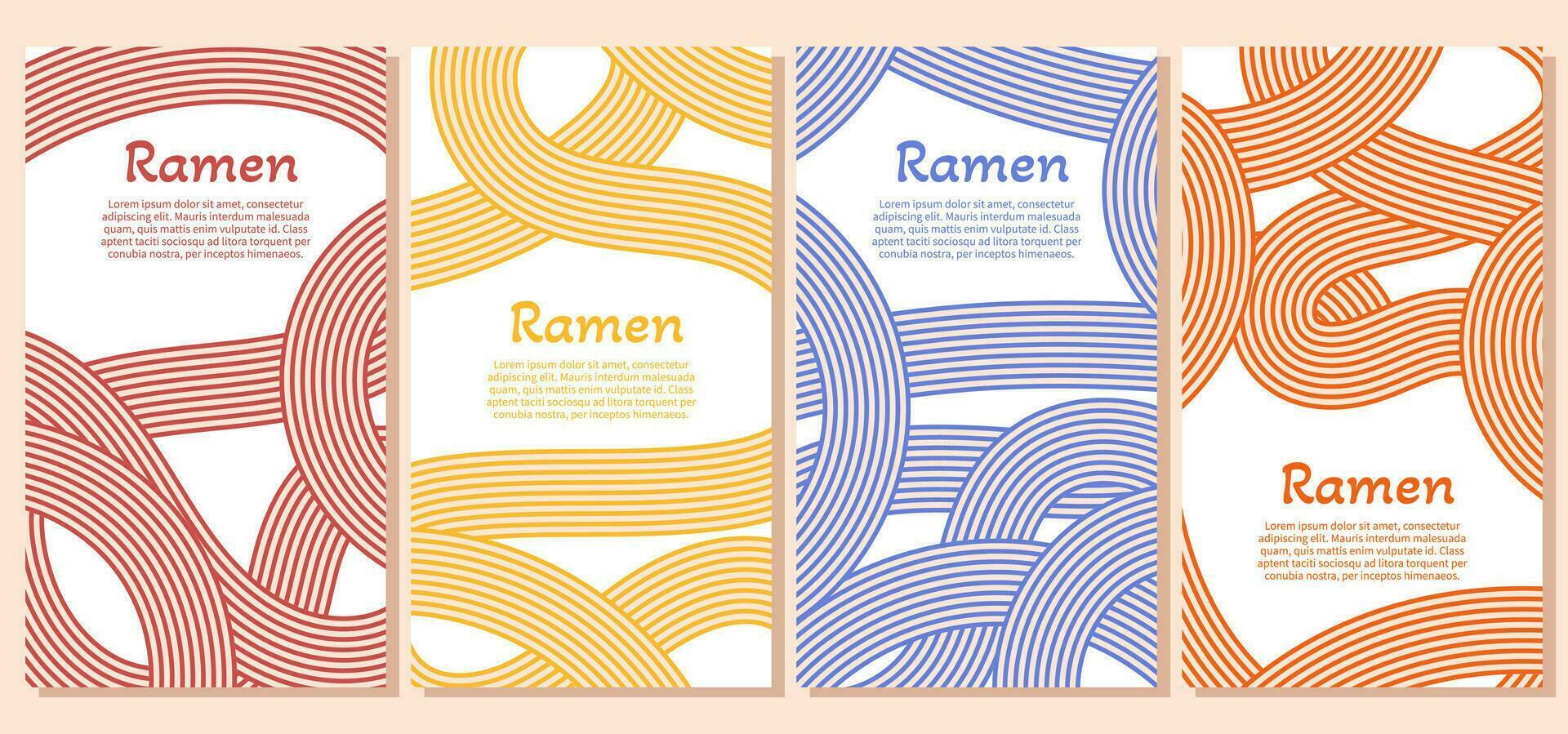 ramen fideos textura social medios de comunicación modelo. japonés, chino ondulado antecedentes vector