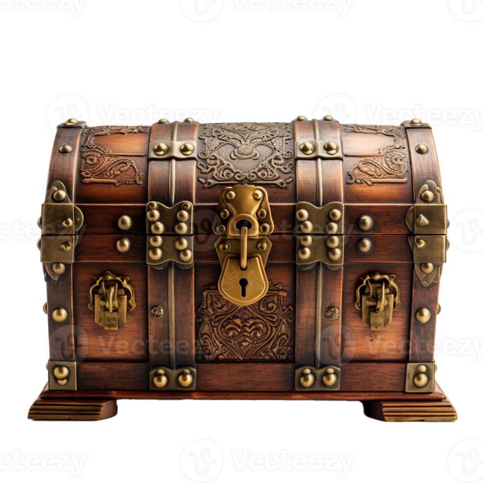 AI Generative treasure box  on transparent background  AI generative png