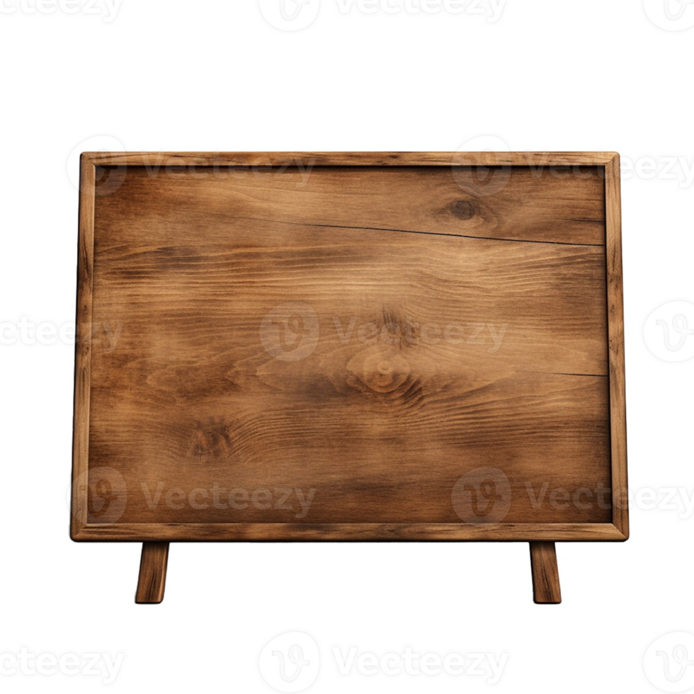 AI Generative wooden signboard on transparent background  AI generative png