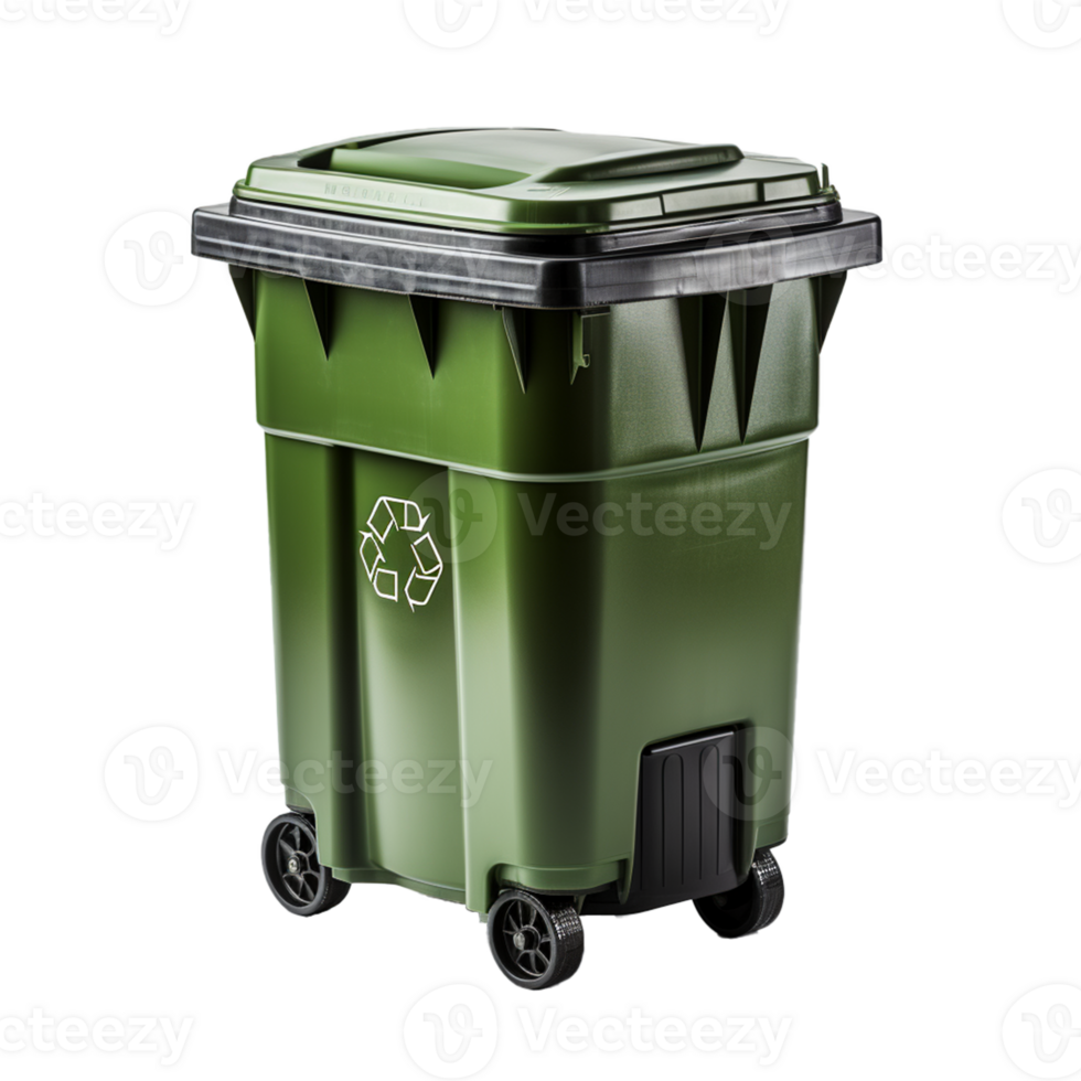 AI Generative A recyclable green trash can on transparent background , AI generative png