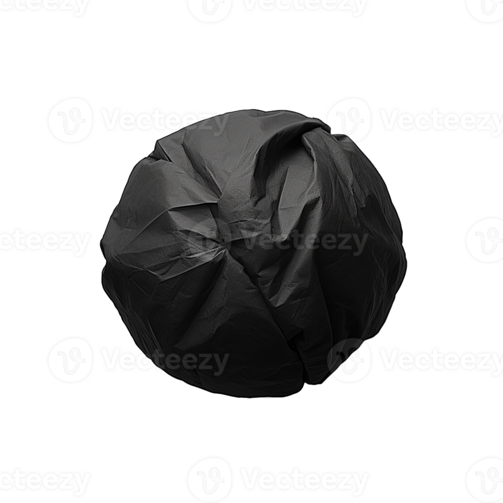 AI Generative black Paper ball on transparent background , AI generative png