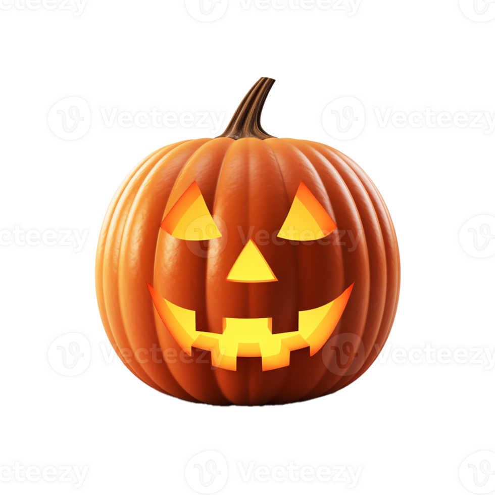 AI Generative Halloween Pumpkin on transparent background AI generative png