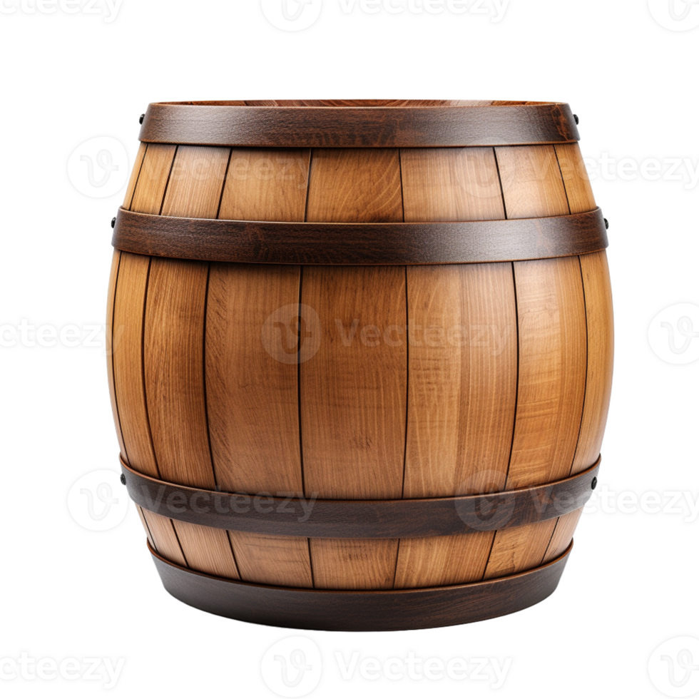 AI Generative wooden barrel transparent background  AI generative png