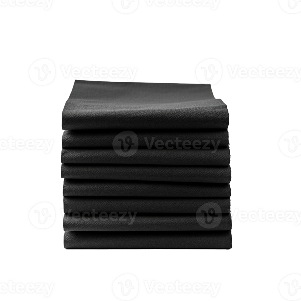 AI Generative Black Paper Tissues Stack on transparent background , AI generative png