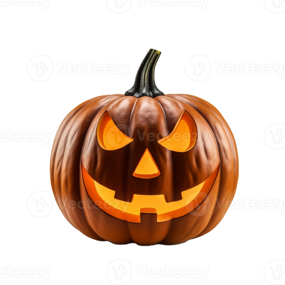 AI Generative Halloween Pumpkin on transparent background AI generative png