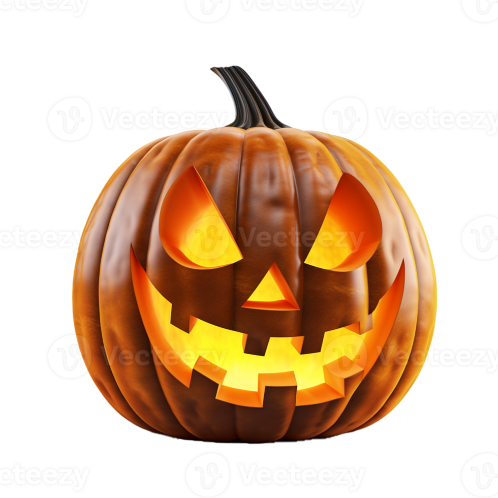 AI Generative Halloween Pumpkin on transparent background AI generative png